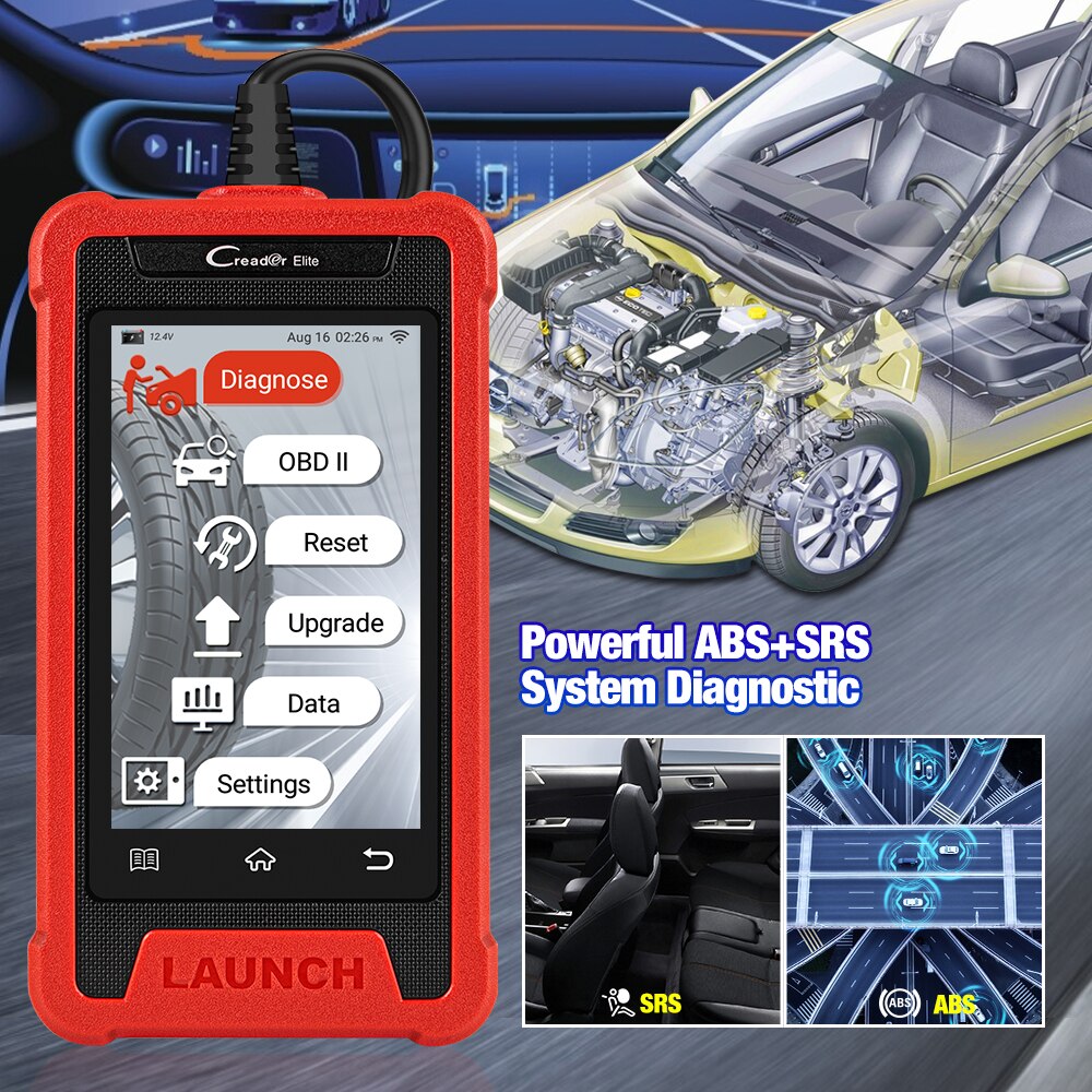 Launch X Elite Cre Obd Scanner Auto Abs Srs Diagnostic Tool Car