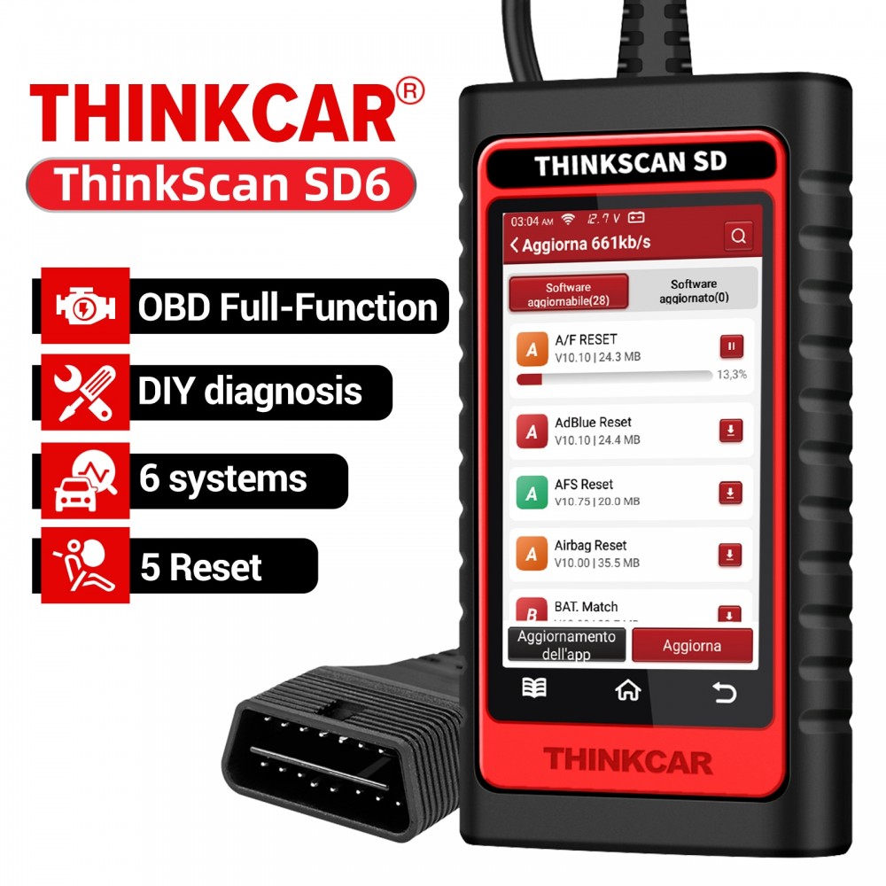 ThinkCar BD6 OE-Level Scanner OBDII Scanner For Car ABS SRS TPMS BCM ECM
