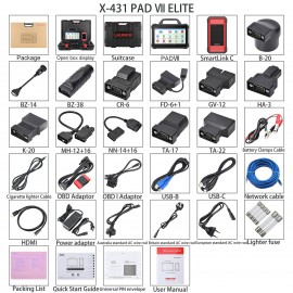 Launch X431 PAD VII Elite Full System Diagnostic Tool Support 60 Service Functions, TPMS and Online Programming Send free X431 X-PROG3