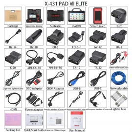 Launch X-431 PAD VII PAD 7 Elite Plus Heavy Duty Truck Software License And Adapters Supports 12V & 24V Cars and Trucks Get Free CRP123X