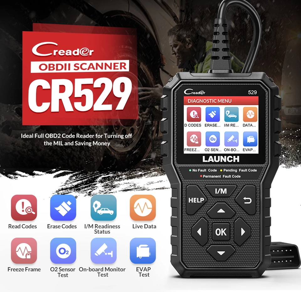 LAUNCH Creader 3001 OBD2 Scanner, Engine Fault Code Reader Mode 6 CAN  Diagnostic Scan Tool for All OBDII Protocol Cars Since 1996, Lifetime Free