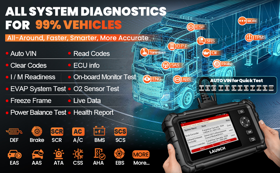 2024-LAUNCH-CRP129-HD-Elite-Heavy-Duty-Scanner-Full-System-Diesel-Truck-Diagnostic-Tool-with-7-Resets-DPF-Oil-Reset-Injector-Coding-etc-SH107