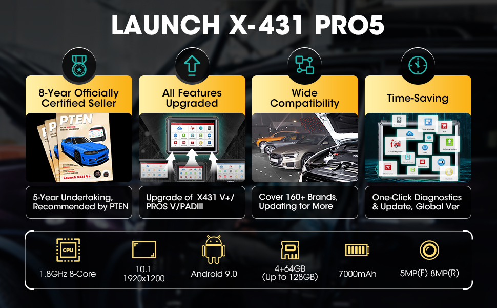 LAUNCH-X431-PRO-5-Diagnostic-Tool-and-HD-Heavy-Duty-Truck-Software-Authorization-and-Adapters-Package-Support-Both-Car-and-Truck-12V-24V-SP402SH104